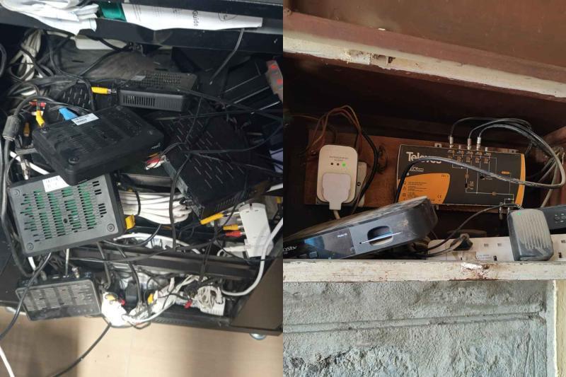 Collage photo of illegal broadcasting equipment seized in Nairobi.